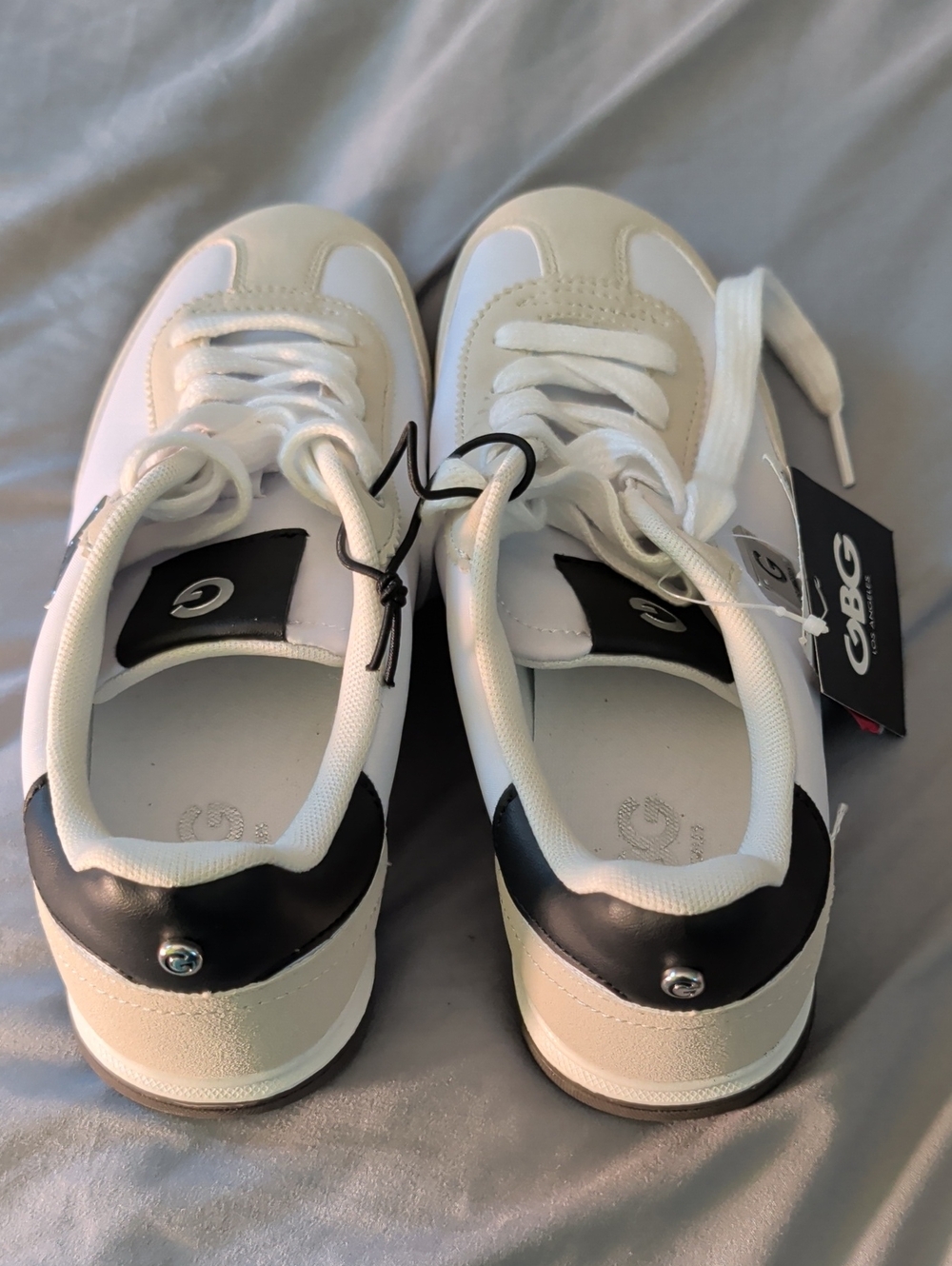 Ladies White and Black Casual Sneakers